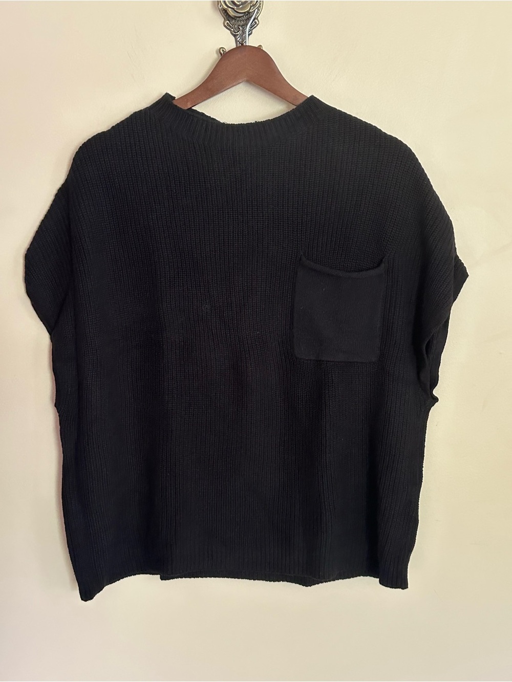 NWT Zesica Short Sleeve Mock Neck Knit Pullover Top and Shorts Set XL Black - Picture 4 of 12